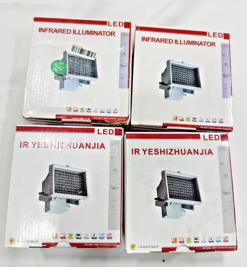 Lot of 4 IR Illuminators For Night Vision Cameras Improving Security