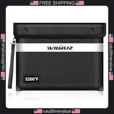 Fireproof document bag 13.9 x 10.6 inches heat insulated waterproof money pouch