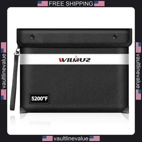 Fireproof document bag 13.9 x 10.6 inches heat insulated waterproof money pouch