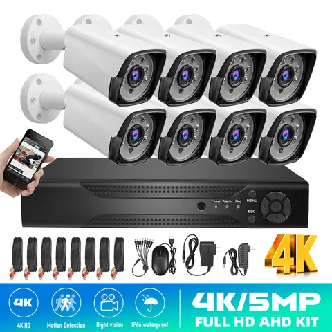 5MP HD 8CH DVR Home Security Camera System 1080P Outdoor CCTV Night Vision / 1TB
