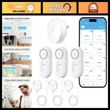 Smart Water Leak Detector 3 Pack with WiFi, Alarm, 5Yr Battery, IP66 - Home & RV