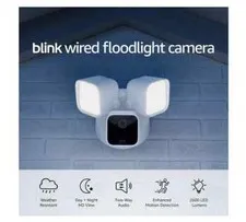 Blink Wired Floodlight Camera – Smart security camera, 2600 lumens HD live view 