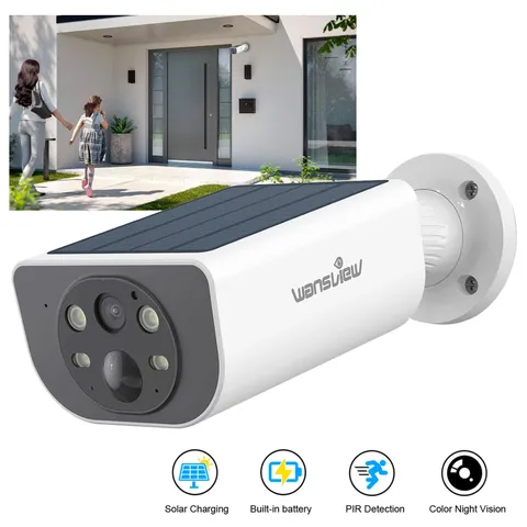 Wansview Solar Security Camera Wireless Outdoor WiFi 2K AI Motion Detection