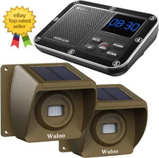 Solar Driveway Alarm Wireless Outdoor Motion Sensor 1800Ft Range Weatherproof
