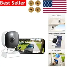 Outdoor Indoor Security Camera 2K HD Wi-Fi Weatherproof Color Night Vision 128GB