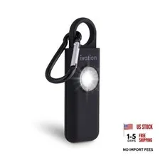 Personal SOS Alarm Keychain | Self-Defense Safety Siren & LED Panic Black