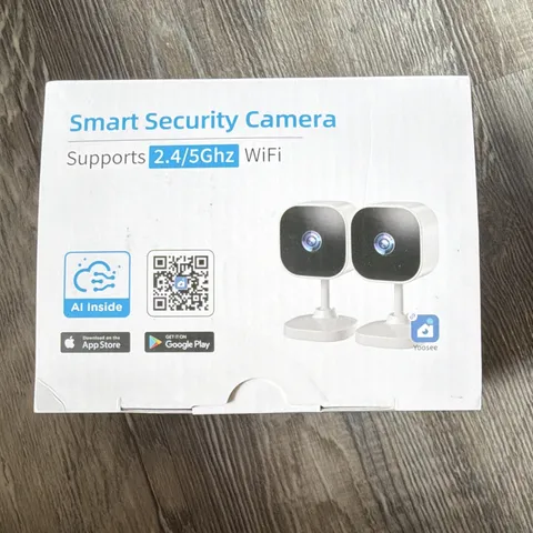 2K Wireless Wi-Fi Indoor IP Security Cameras 2 Pack White Google Assistant