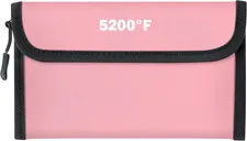 Fireproof Waterproof Document Bag - 5200°F Heat Resistant Pouch (Pink)