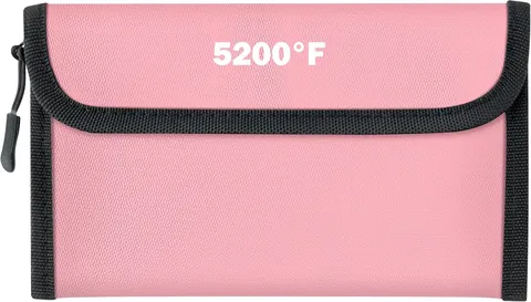 Fireproof Waterproof Document Bag - 5200°F Heat Resistant Pouch (Pink)