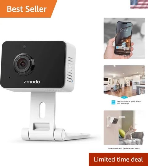 Compact 1080P WiFi Camera with Night Vision & Instant Motion Alerts for Security