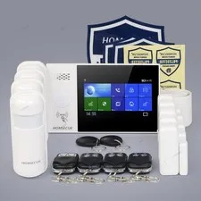 HOMSECUR Wireless WIFI 4G Burglar Alarm System Touch Screen+4*PIR+Door Sensor