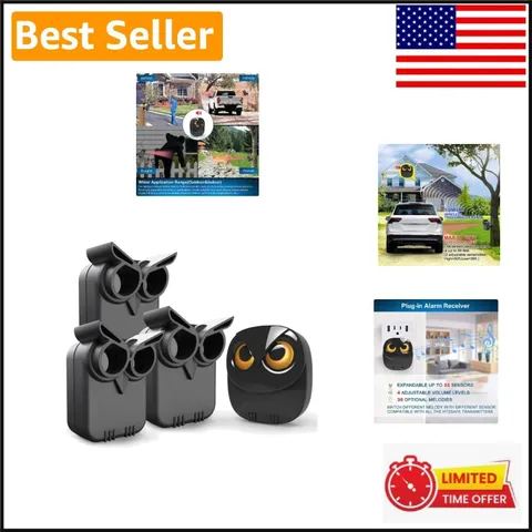 1/2 Mile Wireless Driveway Alarm - 3 Sensor DIY Security System for Home