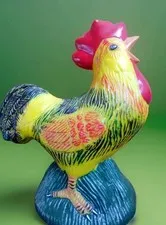Vtg Hard Plastic Chicken 8" Sensor Activates Crowing ROOSTER Batteries included