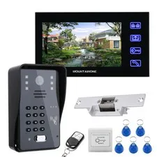 7" Lcd Video door phone intercom system RFID door access control kit outdoor cam