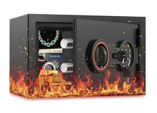 2026 Fireproof Safe Box 1700F Home Security Safe w/Alarm Light