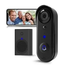 Timbre Con Camara HD WiFi Resistente Al Clima Y Deteccion Por AI 1080P