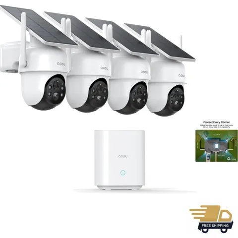 Smart Solar Security System with 360° Coverage - Easy Setup & No Subscription