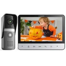 Wired Video Doorbell Camera 7 Inch Monitor System with Intercom and 1 Camera