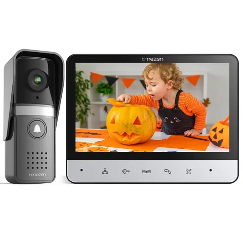 Wired Video Doorbell Camera 7 Inch Monitor System with Intercom and 1 Camera