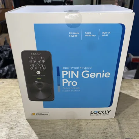Lockly PIN Genie Pro Smart Deadbolt Siri/Google/Alexa,Keypad,App,Key - Matte Bla