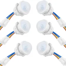6-Pack Motion Sensor Light Switch, PIR Infrared Sensor, 30S Time Delay, Smart De