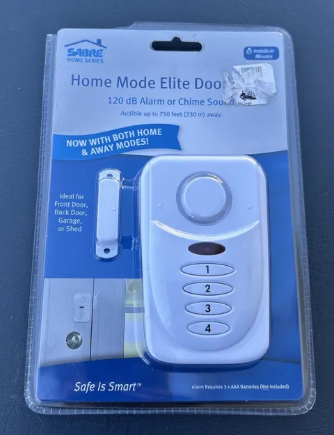 Sabre Elite Home Mode Elite  White Plastic Door Alarm 4 Lx3 Hx1.1 W in.