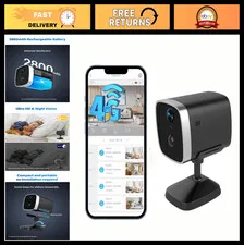 4G LTE Cellular Security Camera with SIM Card, 2K Night Vision, PIR Motion Detec
