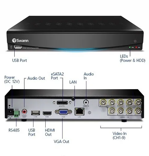 Swann 4200 Dvr  9Ch 960H 1TB Surveillance DVR HDMI VGA LAN USB