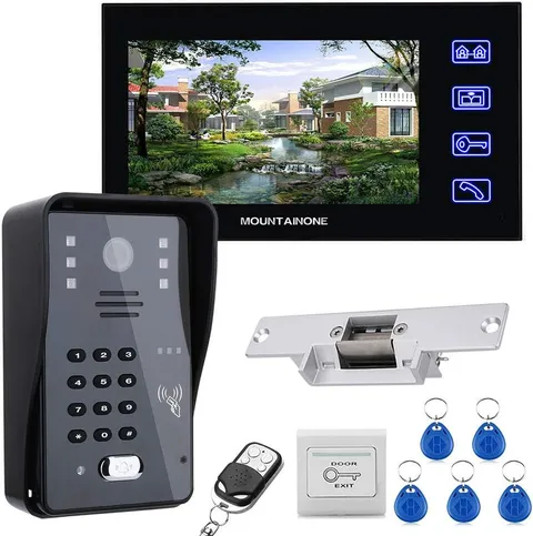 Touch Key 7 Lcd RFID Password Video Door Phone Intercom System Kit+ Electric Str