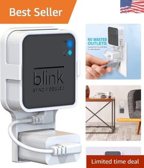No-Drill Blink Sync Module 2 Wall Mount with Flexible Short Cable - 1 Pack