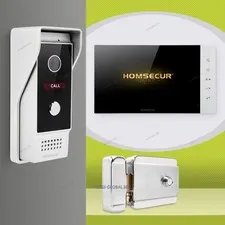 HOMSECUR 7" 4 Wire HD Video Doorphone Intercom Door Bell With Electrical Lock