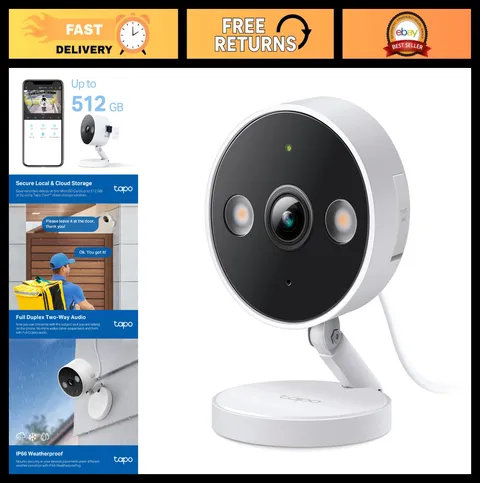 2K+ Indoor/Outdoor Wired Security Camera - Baby Monitor, Night Vision, Motion Al