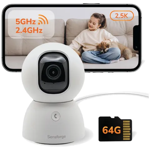 Crystal Clear 2.5K Pan-Tilt Camera, AI Human & Pet Detection