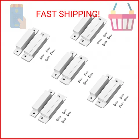 QWORK MC-31 Wired Surface-Mounted NC Magnetic Door Window Contact Sensor Alarm R