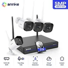 ANNKE 5MP 16CH NVR Wireless Security IP Camera System Two Way Audio Human Detect