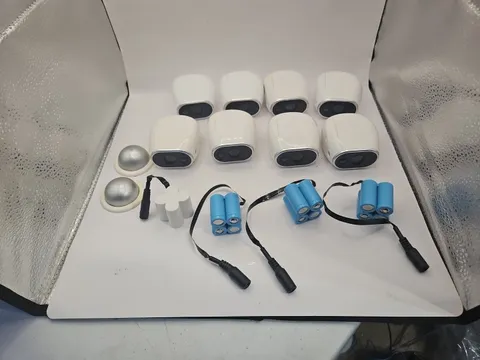 LOT OF 8 Netgear Arlo VMC3030 Wireless Smart Security Cameras w/ 4 batteries