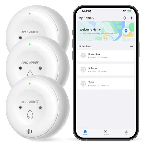 Apec Water Wifi Water Leak Detector For Home App Connected Get Real-Time Alerts