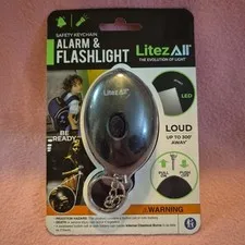 Keychain safety Alarm and Flashlight Black