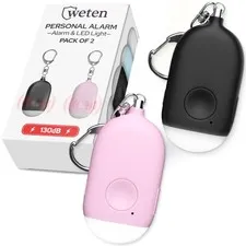 WETEN Personal Alarm BlackandPink 2pk