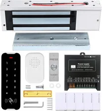 Door Access Control Kit, RFID Keypad, 1200LB Magnetic Lock Set, Exit Button, Doo