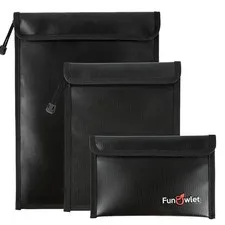 3 Pack Fireproof Waterproof Document Bag Safe Pouch Organizer For Money And P...