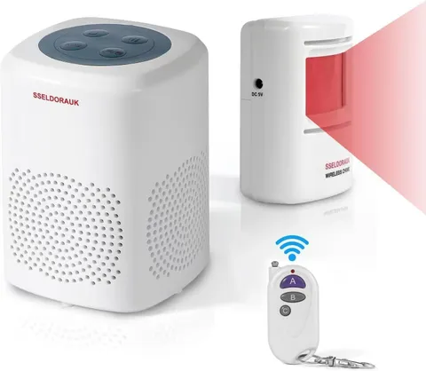 S SELDORAUK Motion Sensor Door Chime, Dog Barking Alarm Doorbell Guard Wireless