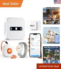 WiFi Caregiver Call Button Calls Phone, 1Button 1 Wrist 1 Receiver | Emergenc...