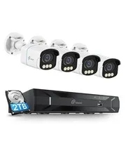 POE Camera System 4K Color Night Vision, 8CH H.265+ NVR Security Camera Syste...