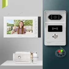 HOMSECUR 4 Wire 1080P Video Door Phone Call Intercom Card Access Door Unlock