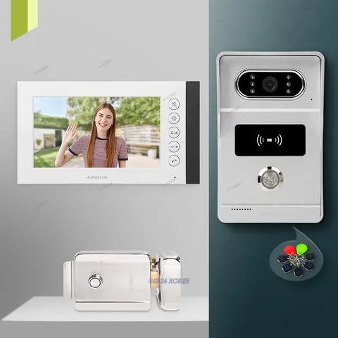 HOMSECUR 4 Wire 1080P Video Door Phone Call Intercom Card Access Door Unlock