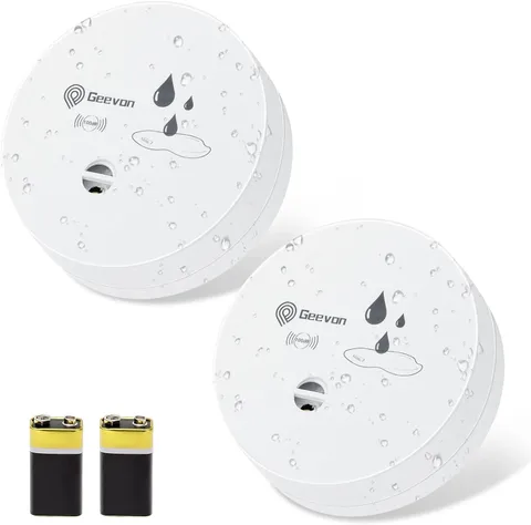 2 Pack Water Leak Detectors, 100Db Water Sensor Alarms Flood Detector for Baseme