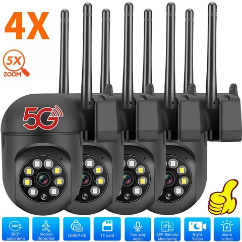 5G WIFI 360° Camara De Seguridad Para Casa Exterior Con Vision Nocturna y Audio