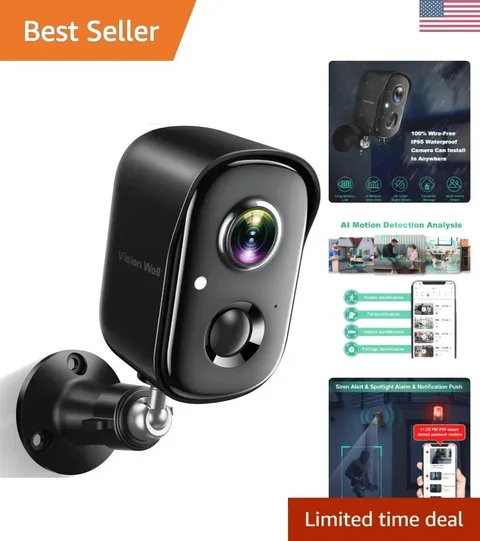Security Cameras Wireless Outdoor, 2K Battery Powered AI Motion Detection Spo...