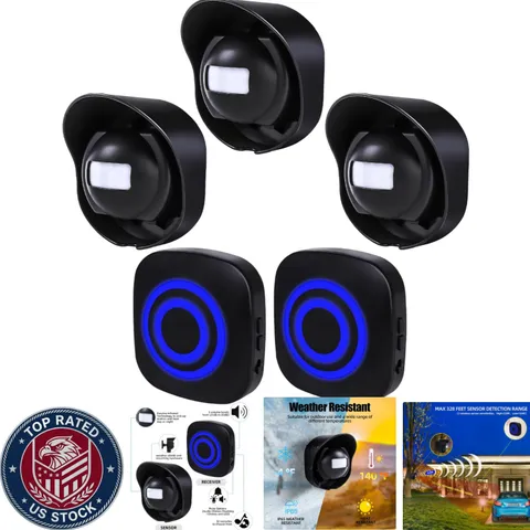 Weather-Resistant Motion Sensor Driveway Alarm - 38 Chimes & Easy Installation